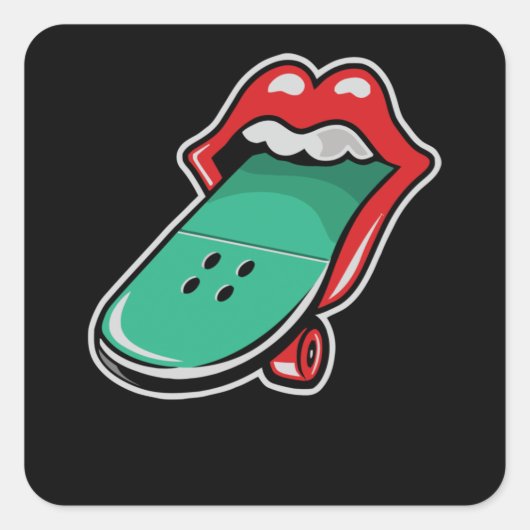 転がスケートボード スクエアシール (正面)