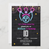 転がストラクールーのスポーツボーリング10誕生日 招待状 (正面)