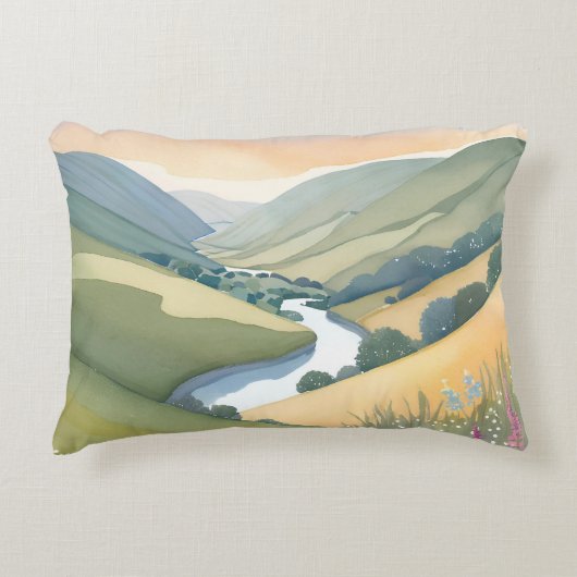転がズヒルズ風景 | 水彩美 アクセントクッション (正面)
