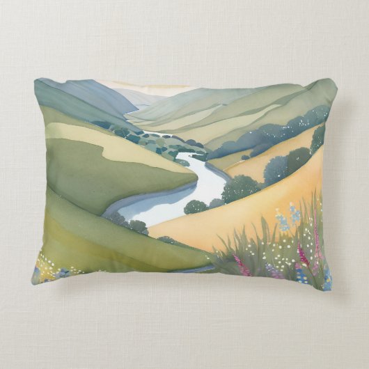 転がズヒルズ風景 | 水彩美 アクセントクッション (裏面)
