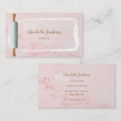 転がズピンベイカーパティスリーエレガントピンク大理石 名刺 (正面/裏面)