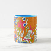 「転がズ・スカイ」抽象芸術・アート ツートーンマグカップ (中央)