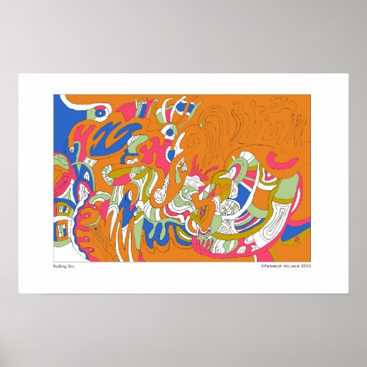 「転がズ・スカイ」抽象芸術・アート ポスター (正面)