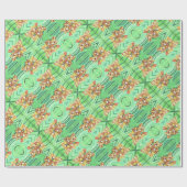 転がラッピングペーパー – オレンジと黄色の蘭 ラッピングペーパー (フラット)