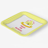 転が上！転が上！サーカスバースデーパーティーイエロー ペーパープレート (傾斜あり)