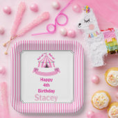 転が上！転が上！サーカスバースデーパーティーピンク ペーパープレート (パーティー)