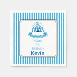 転が上！転が上！サーカスバースデーパーティーブルー スタンダードカクテルナプキン