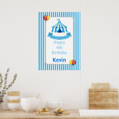 転が上!転が上!サーカス誕生日ポスターinブルー ポスター (キッチン)