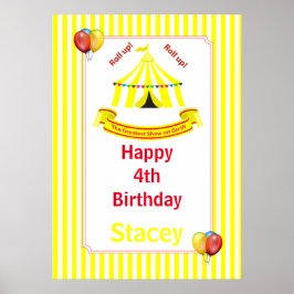 転が上！転が上！サーカス誕生日ポスターin黄色 ポスター