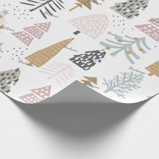 転が名お洒落図解入りの、写真付きの冬の木 ラッピングペーパー (角)