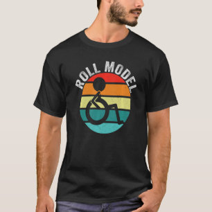 転が型障害認識度PWD車椅子モダン Tシャツ
