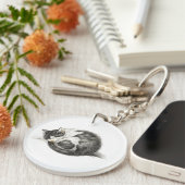 転が寝猫（1825年） キーホルダー (正面右)