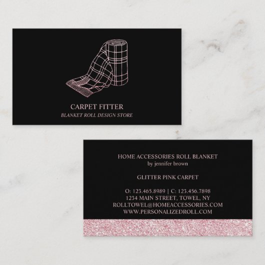 転が毛布カーペット取付ハウスアクセサリー 名刺 (正面/裏面)