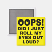 転が目が大きなおもしろい冷蔵庫用マグネット マグネット (正面/裏面)