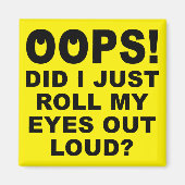 転が目が大きなおもしろい冷蔵庫用マグネット マグネット (正面)