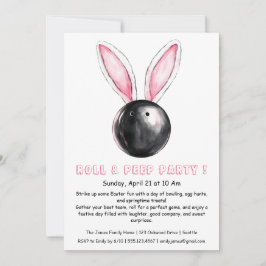 転が&ピープパーティー – イースターボーリング招待状 招待状