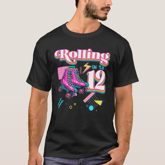'転が'To 12 Roler Skate 12th誕生日ガールGi Tシャツ (正面)