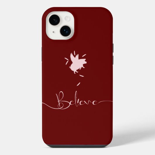 転信じ落する豚の羽毛 iPhoneケース (裏面)