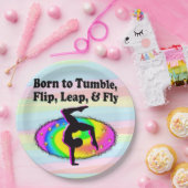 転倒して転倒する体操少女 ペーパープレート (パーティー)