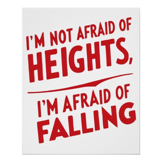 転倒の恐れ:タイポグラフィデザイン ポスター (正面)