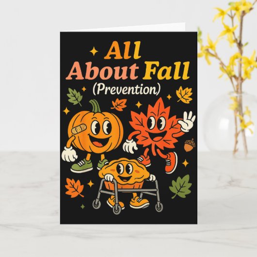 転倒予防のすべて 秋のユーモア療法 Ptについて カード (黄色い花)