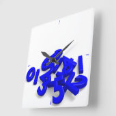 転倒数字ウォールクロック スクエア壁時計 (傾斜)