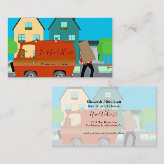 転居先独身のの変更 名刺 (正面/裏面)