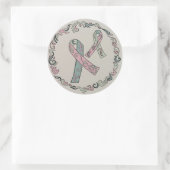 転移性乳がんリボン ラウンドシール (バッグ)