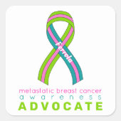 転移性乳がん提唱ホワイト スクエアシール (正面)