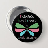 転移性乳がん擁護と支援 缶バッジ (正面&裏面)