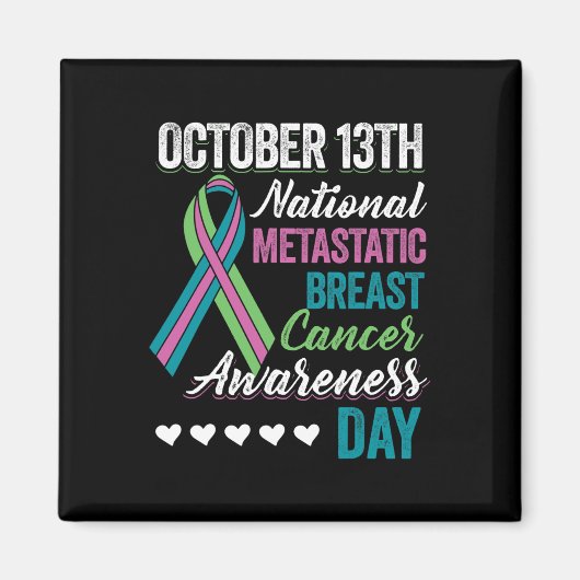 転移性乳がん認識度の日10月13日 マグネット (正面)