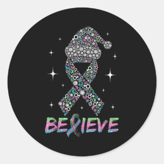 転移性乳がん グリーン ティール Nk リボン クリスマス ラウンドシール