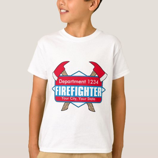 軸カスタム付き消防士 Tシャツ (正面)