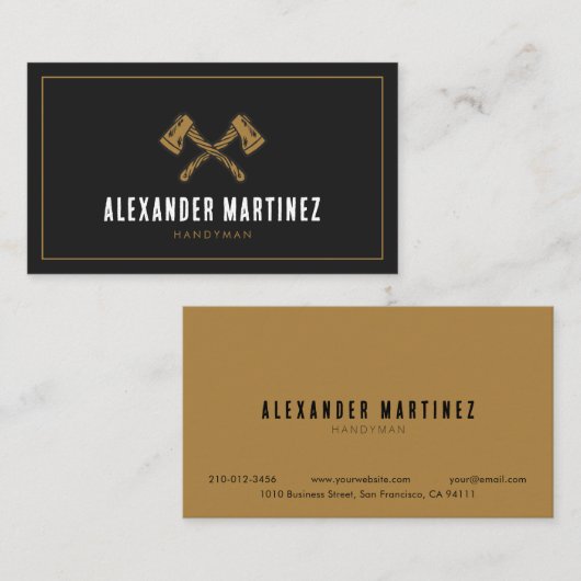 軸手利木工木工ランバージャック大工 名刺 (正面/裏面)