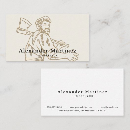 軸材木工職人 名刺 (正面/裏面)