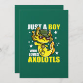 軸索が大好きな男の子かわいいおもしろいかわいい 招待状 (正面/裏面)