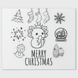 軸索クリスマス ラッピングペーパー