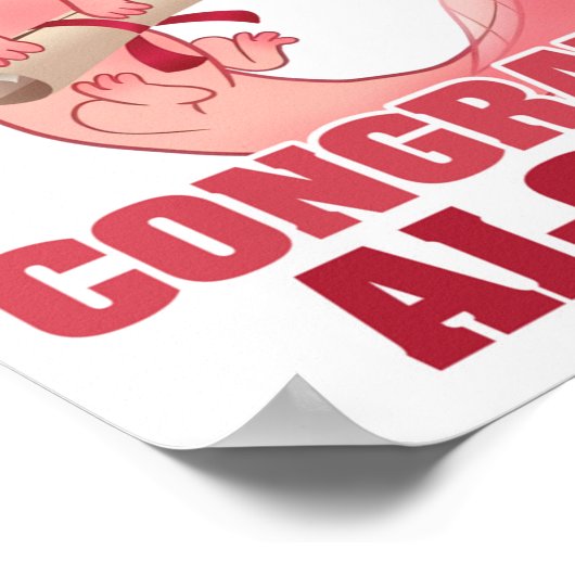 軸索卒業おめでとうアロテルアクソロトルクラシック ポスター (角)