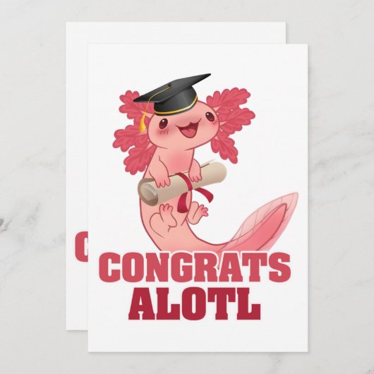 軸索卒業おめでとうアロテルアクソロトルクラシック 招待状 (正面/裏面)