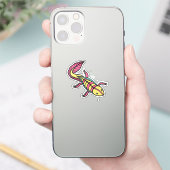 軸索鮮やか平ピンクイエローとターコイズ シール (スマートフォン)