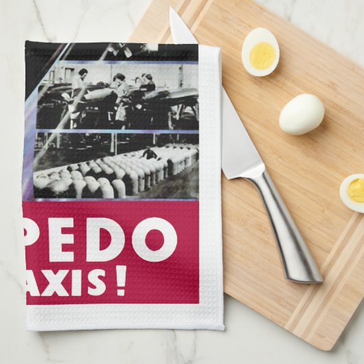 軸線を魚雷攻撃して下さい キッチンタオル (四つ折り)