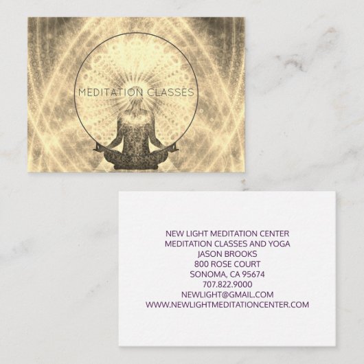 軽いめい想瞑想に囲まれたシャーマン 名刺 (正面/裏面)