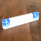 軽いイエス・キリストカスタマイズ可能なクリスチャンの十字 デスクネームプレート (側面)