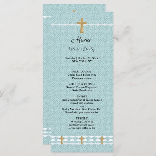 軽いイエス・キリスト結婚式メニューの十字 プログラム (正面/裏面)