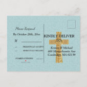 軽いイエス・キリストRSVPの十字 インビテーションポストカード (裏面)