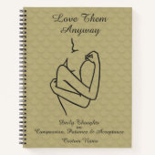 軽いエレガントミニマル書道愛 ノートブック (正面)