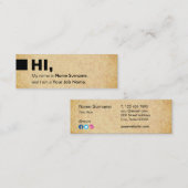 軽いクラフトのプリントの会合のこんにちは小型名刺 スキニー名刺 (正面/裏面)