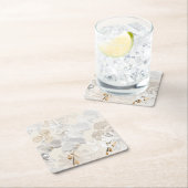 軽いクリームに白いラン スクエアペーパーコースター (インサイチュ)