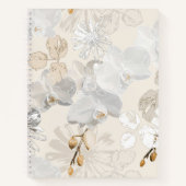 軽いクリームに白いラン ノートブック (正面)