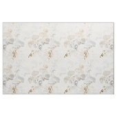 軽いクリームに白いラン ファブリック (ファットクウォーター)